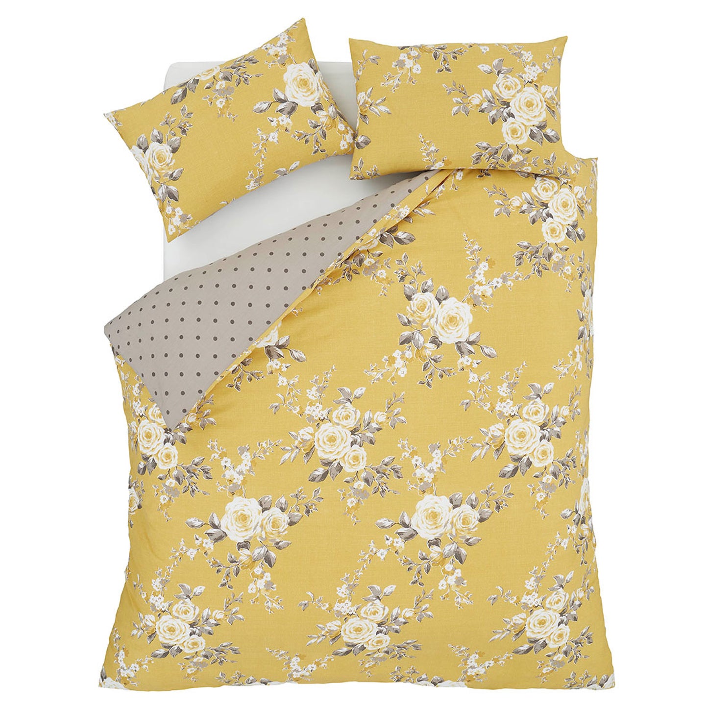 Canterbury Floral Ochre Duvet Cover Set by Catherine Lansfield