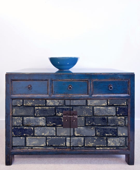 Metallic Brick Navy/Gold Artistick 300207 by Arthouse