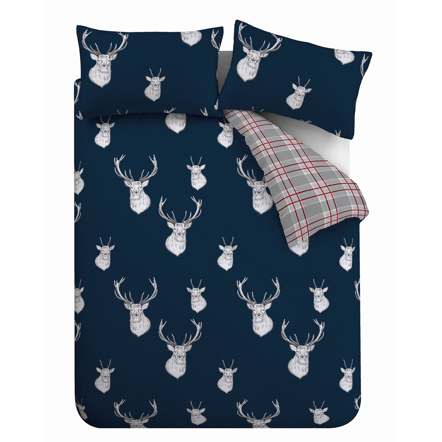 Stag Check Navy Duvet Cover Set by Catherine Lansfield