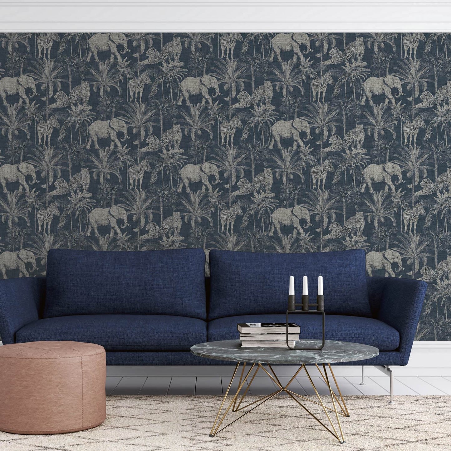 Animal Safari Navy 925104 by Arthouse