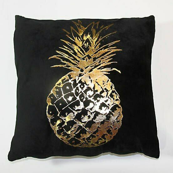 Black Velvet Pineapple Cushion by Arthouse