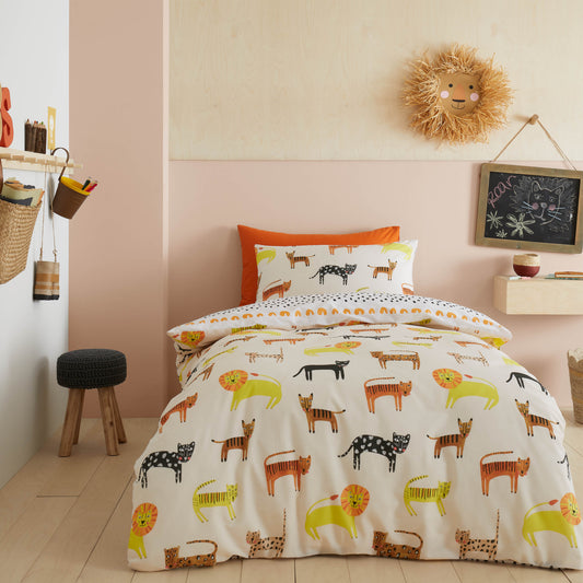 Khari Animals Cream Duvet Cover Set by Pineapple Elephant