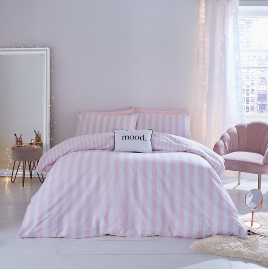 Stripe Tease White/Pink Duvet Cover Set by Sassy B