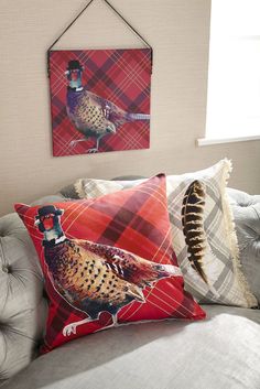Red Pheasant Cushion by Arthouse