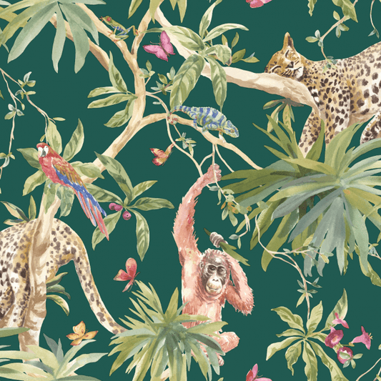 Jungle Animals Green 90693 by Holden Decor