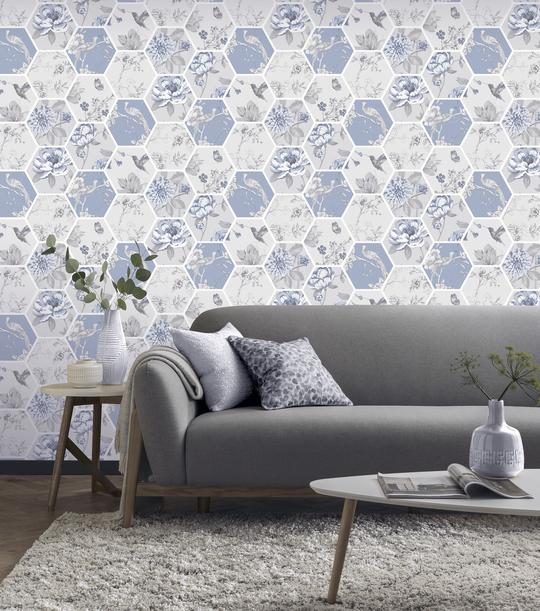 Chinoise Decoupage Blue 908903 by Arthouse