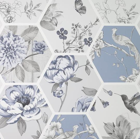 Chinoise Decoupage Blue 908903 by Arthouse