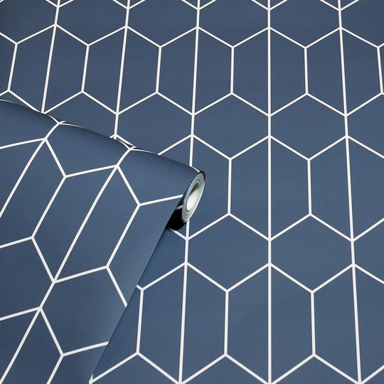 Linear Geo Navy 909702 by Arthouse