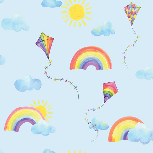 Rainbows and Flying Kites Blue 91022 by Holden Decor