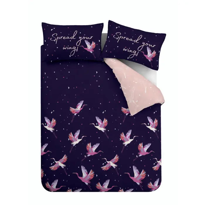 Cosmic Cranes Navy Duvet Cover Set by Sassy B