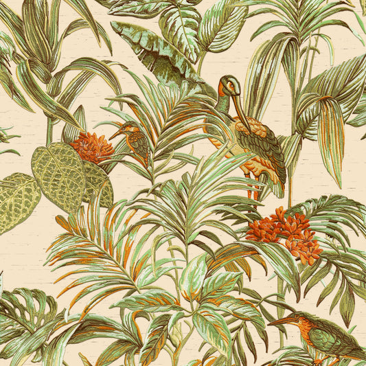 Bird of Paradise Green/Orange DE120013 by Design ID