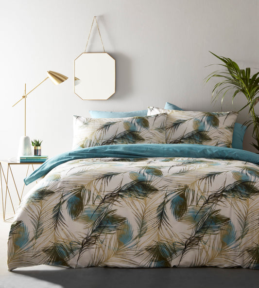 Feathers Teal Duvet Cover Set by Portfolio Home