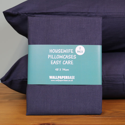 Housewife Pillowcases, 2 Pack - Navy