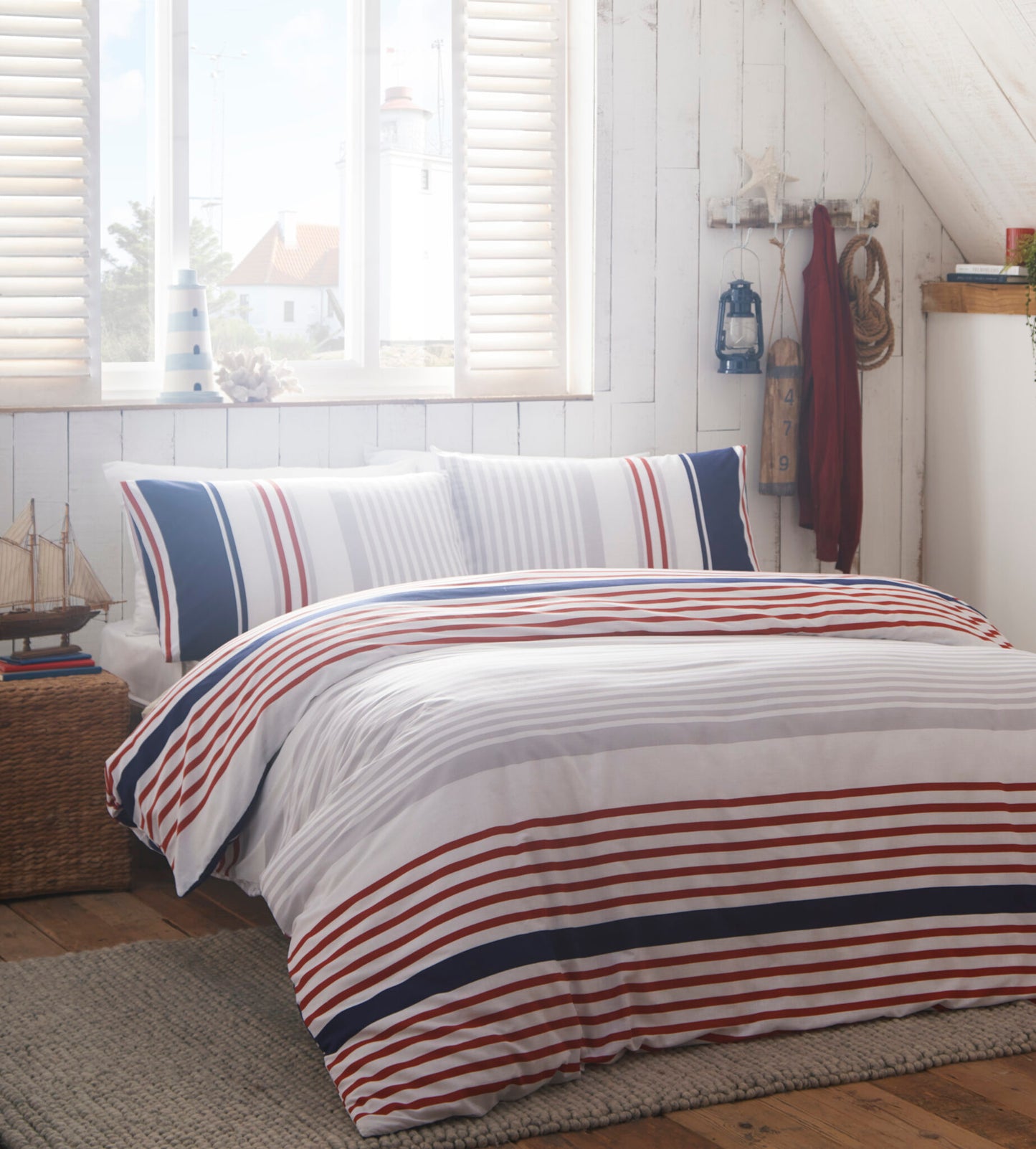 Nautical Stripe Multi Duvet Cover Set by Portfolio Home