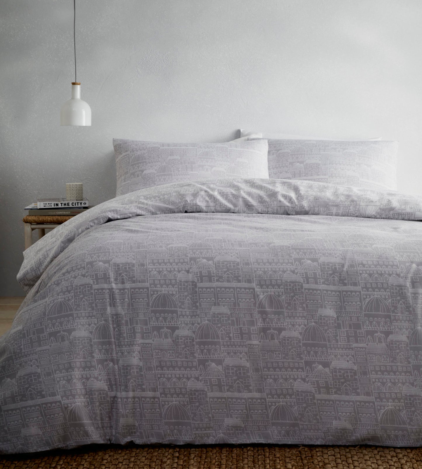 Old Town Grey Reversible Duvet Cover Set by Portfolio Home