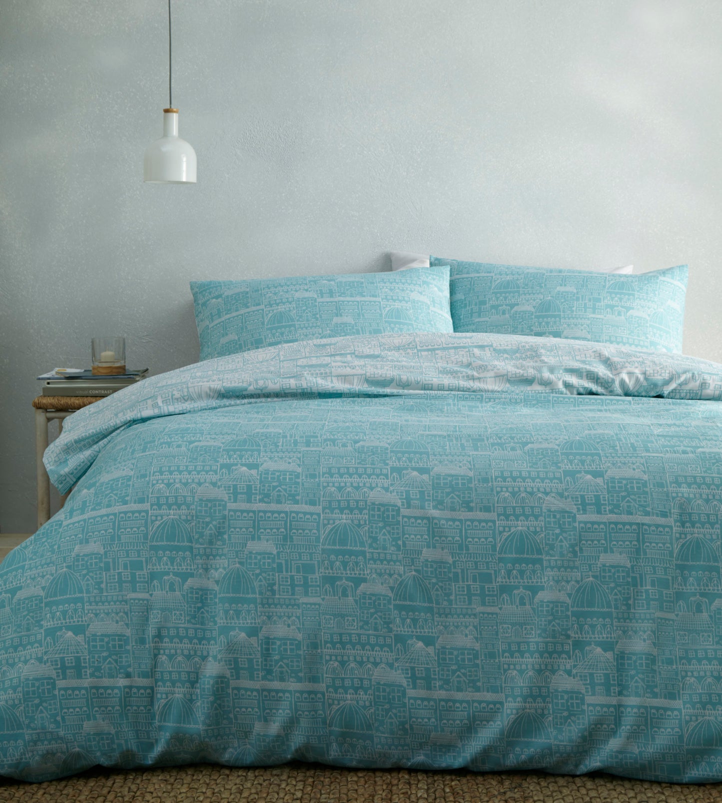 Old Town Turquoise Reversible Duvet Cover Set by Portfolio Home