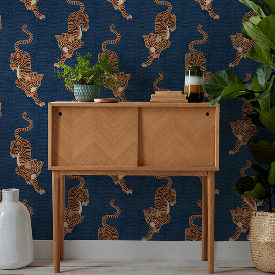 Tibetan Tiger Blue TTIGER/WP1/BLU by Furn.