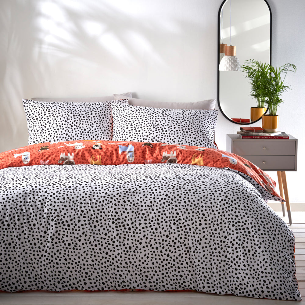 Woofers Coral Duvet Cover Set by Furn.