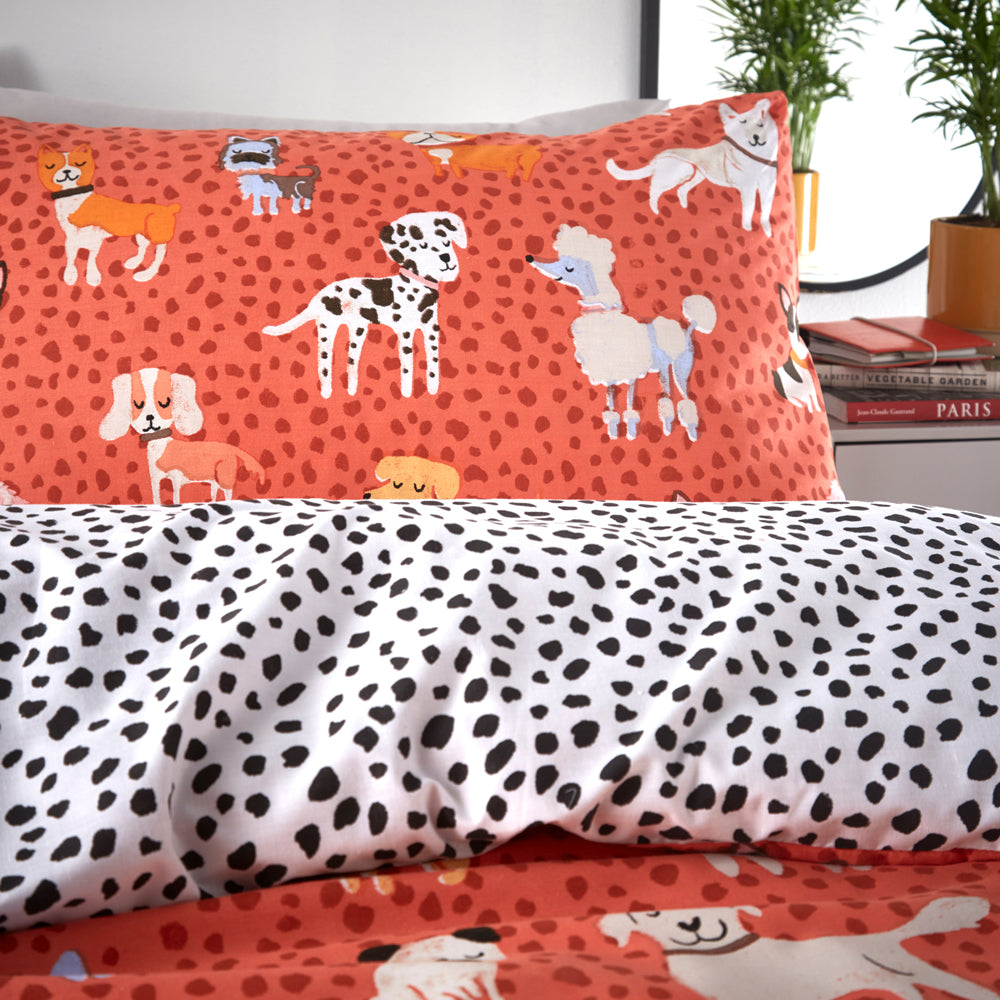 Woofers Coral Duvet Cover Set by Furn.