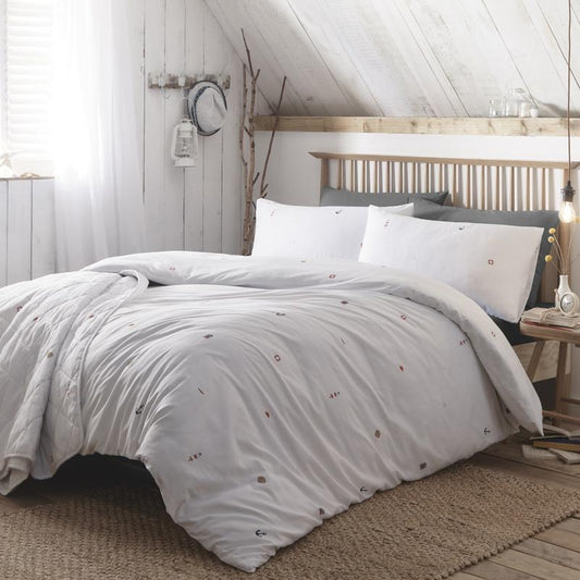 Harbour White Reversible Duvet Cover Set by Portfolio Home