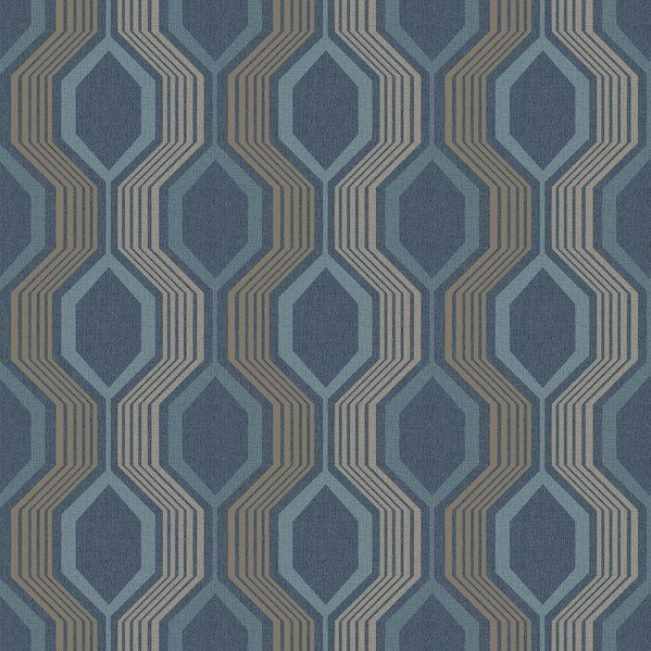 Hexagon Petrol Blue 904905 by Arthouse