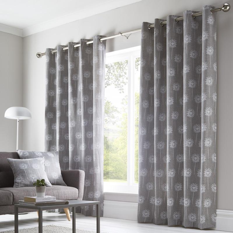 Silhouette Eyelet Curtains Grey